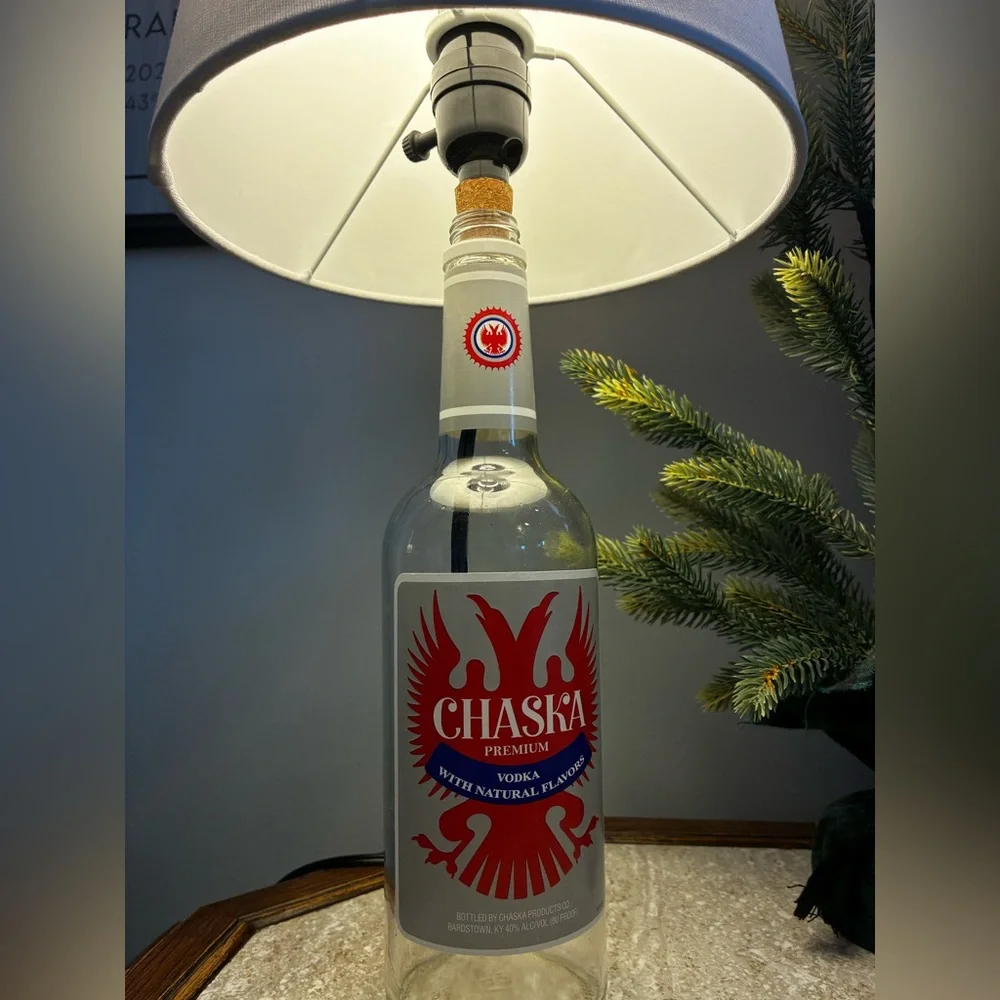 Chaska Vodka Liquor Glass Bottle Lamp